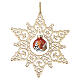 Étoile de Noël 14 cm avec boule en verre orange Val Gardena s1