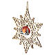 Étoile de Noël 14 cm avec boule en verre orange Val Gardena s2