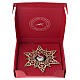 Beech Wood Christmas Star Ornament with Orange Glass Ball Val Gardena 14 cm s4