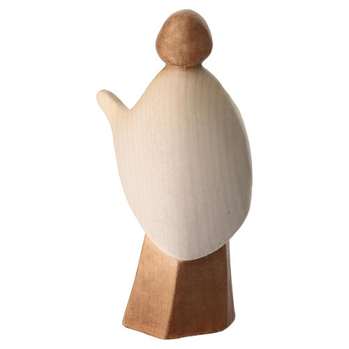 Figura pastor con oveja en brazos acabado marrón Val Gardena Aram de madera 4