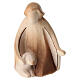 Statuina presepe pastore in ginocchio con pecora Aram in legno marrone Val Gardena s1