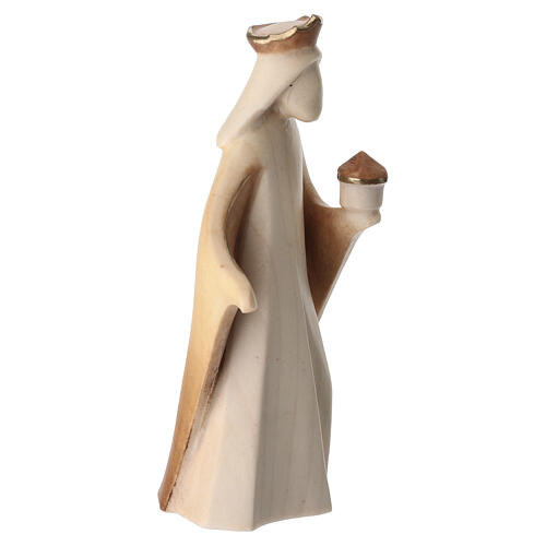 Roi Mage Balthazar statuette crèche Aram finition brune en bois Val Gardena 3