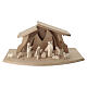 Étable Altea pour figurines de crèche Aram en bois à double patine du Val Gardena s1