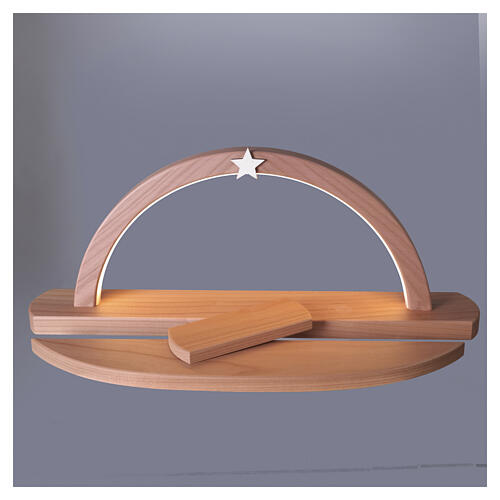 Belén Aram 15 piezas en arco de luz LED de madera natural Val Gardena 7