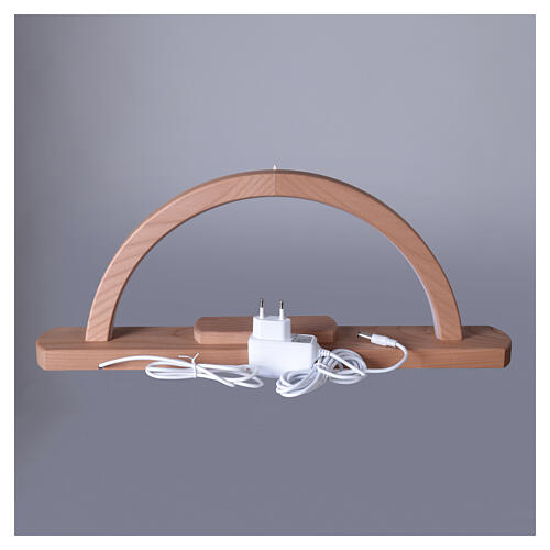 Belén Aram 15 piezas en arco de luz LED de madera natural Val Gardena 8