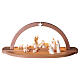 Belén Aram 15 piezas en arco de luz LED de madera natural Val Gardena s1