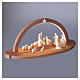 Belén Aram 15 piezas en arco de luz LED de madera natural Val Gardena s5