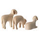 Three sheep figurines by "Aram" collection, wooden double-patina Val Gardena Nativity Scene s5