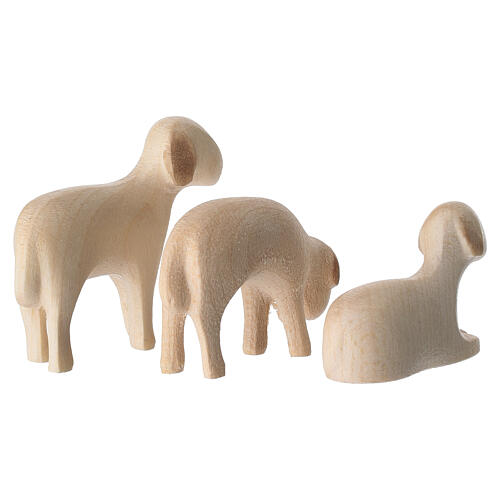 Figurines de crèche Val Gardena 3 moutons Aram à double patine 5