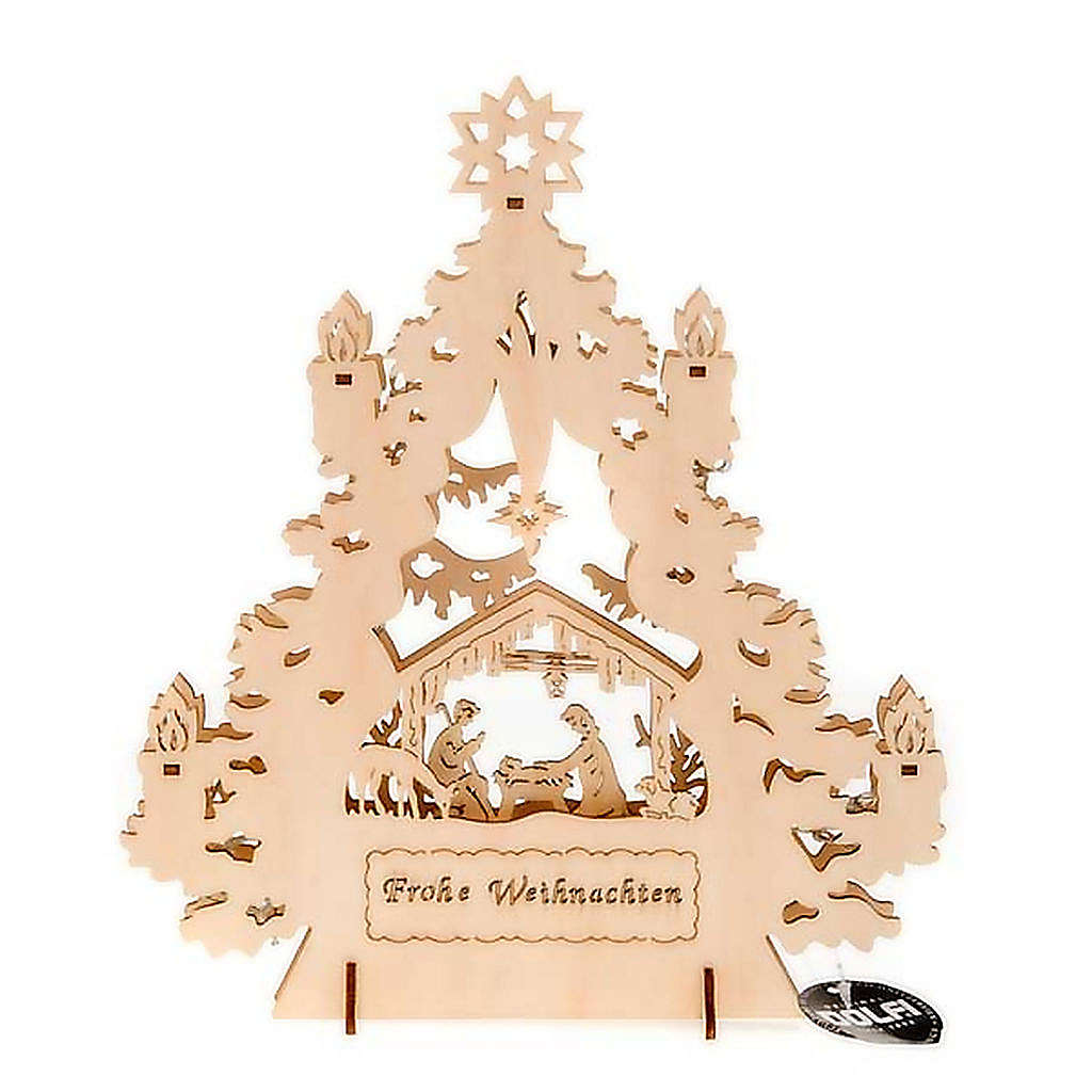 Sapin De Noël Vintage Avec Crèche – Décoration De Noël Ancienne, Plein De Charme