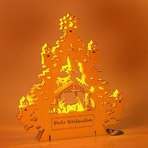 Christmas tree crib with lights 2
