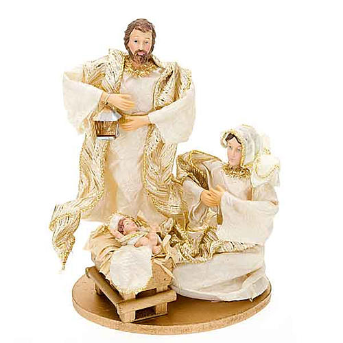 White and gold nativity set, 25cm 1