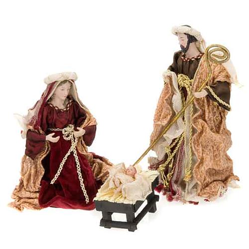 Natività cm 25 bordeaux e oro 1