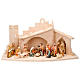 Stylised wooden nativity scene 14 cm s1