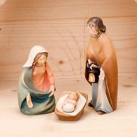 Stylised wooden nativity scene 14 cm