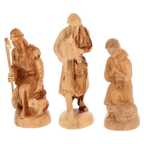 Crèche bois d'olivier Bethléem 22 cm 12