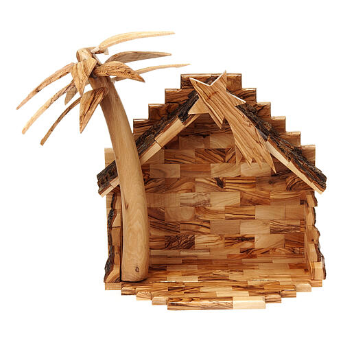Olive wood Bethleem crib 15cm 7