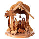 Presépio de Natal cabana madeira de oliveira 16 cm s2