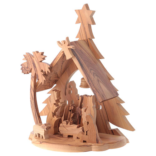 Olive wood crib with star 2
