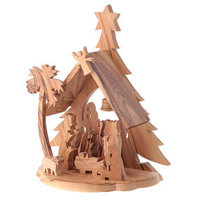 Olive wood crib with star