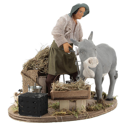 Animated nativity scene figurine, farrier at work 14 cm 3