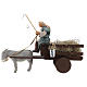 Animated nativity scene figurine man on cart in clay 14 cm s1