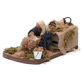 Nativity scene figurine, Sheep shearer in clay10cm