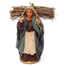 Donna con legna 10 cm terracotta