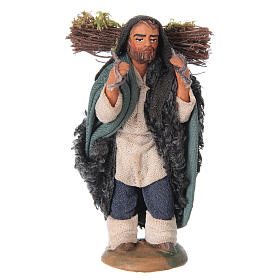 Nativity set accessory Man with firewood 10cm clay figurine