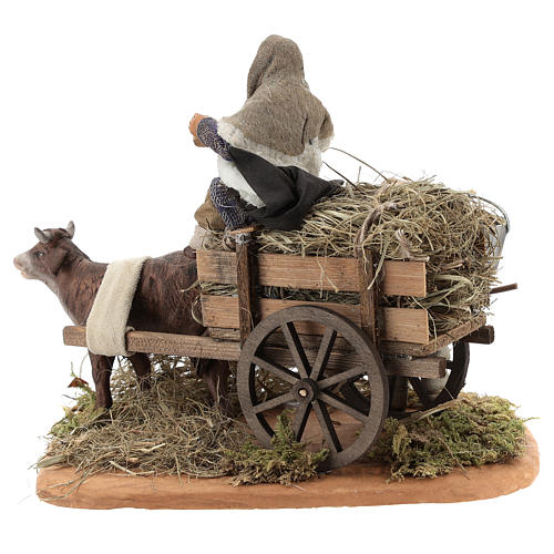 Nativity set accessory Country scene cart 10 cm clay figurines 5