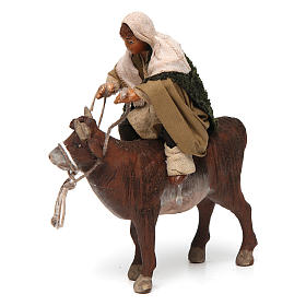 Nativity set accessory Countryman on ox 10 cm figurine