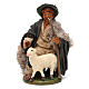 Nativity set accessory Kneeling shepherd sheep 10 cm figurines s1