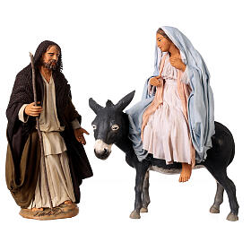 Nativity scene set Joseph and expecting Mary on donkey 30 cm