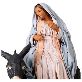 Nativity scene set Joseph and expecting Mary on donkey 30 cm