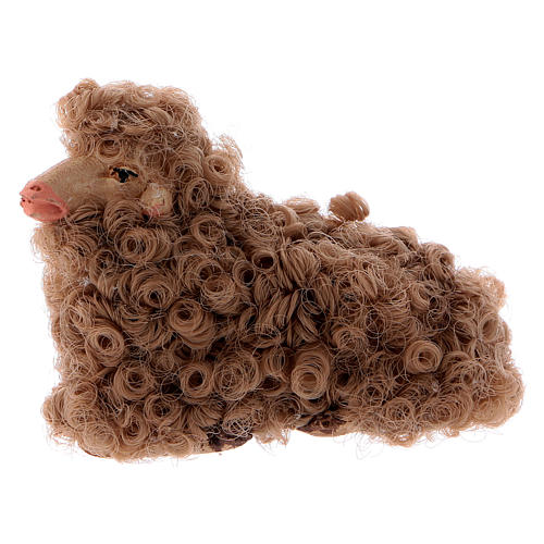 Nativity set accessory resting sheep 12 cm mixed colors 3