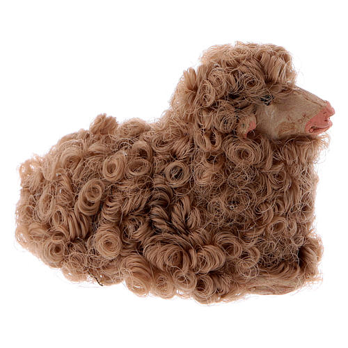 Nativity set accessory resting sheep 12 cm mixed colors 4
