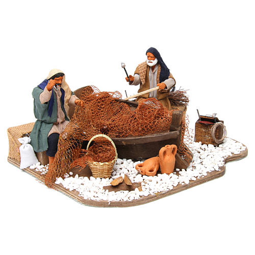 Animated nativity scene, fishermen 14 cm 3