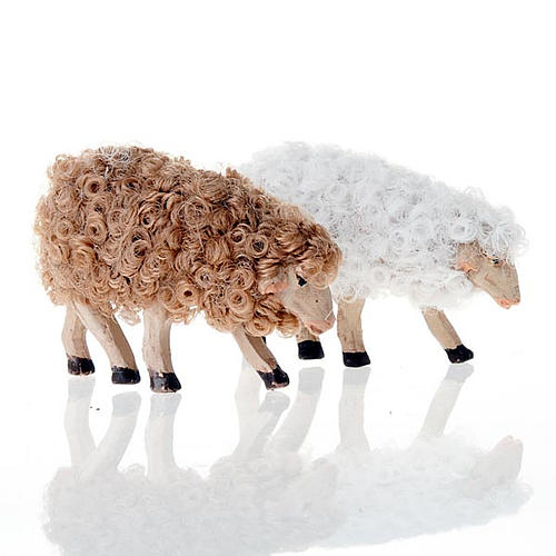 Nativity set accessory Bent head sheep 12 cm mixed colors 2