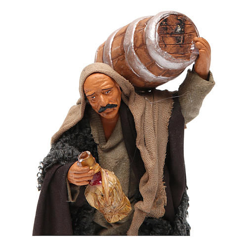 Nativity set accessory Man with barrel and flask 14 cm figurine 2