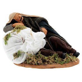 Nativity set accessory man asleep 14 cm figurine