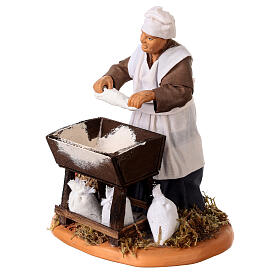 Nativity set accessory woman making bread 14 cm figurine