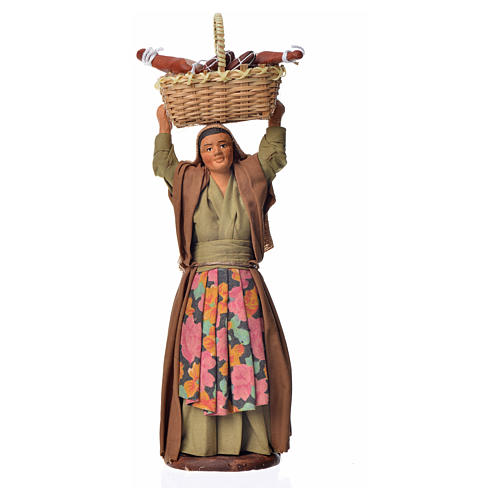 Statuette Frau mit Korb Wurstwaren 14 cm 1