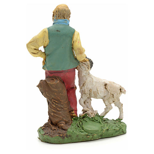 Nativity scene figurine, shepherd with sheep 10cm 2