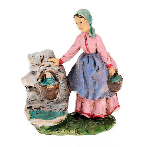 Nativity set figurine, woman with buckets 10cm 1