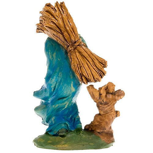 Nativity set figurine, shepher with sticks of wood 10cm 2
