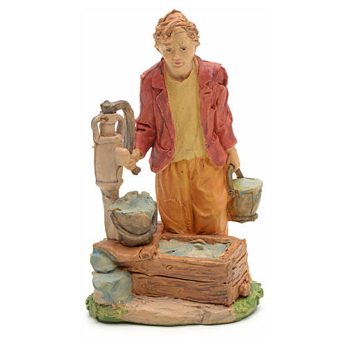 Nativity set figurine, young boy at the fountain 13cm 1