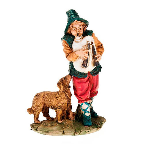 Nativity set figurine, piper with dog 1