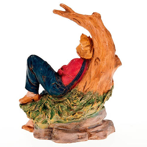 Nativity scene figurine, man resting under a tree 13cm 2