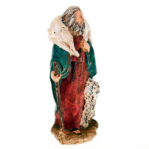 Nativity set figurine, shepherd with sheep and dog 13cm 2