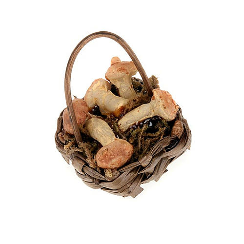 Nativity set accessory, basket of mushrooms 1